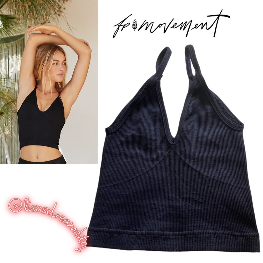 New FP Movement Happiness Runs V-Neck Black Tank